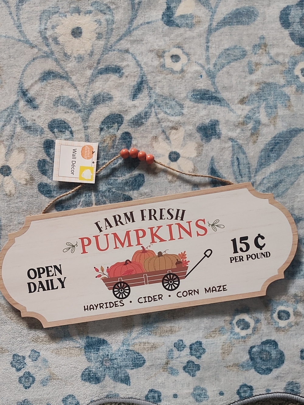 FALL SEASON: "FARM FRESH PUMPKINS" HARVEST HANGING DECOR